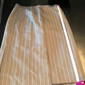 Metro Style gray pencil skirt with yellow stripes